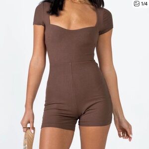 Princess Polly Chocolate Brown romper size 6